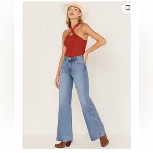 WRANGLER LIGHT WASH BONNIE LOOSE FLARE WIDE JEANS 28 x